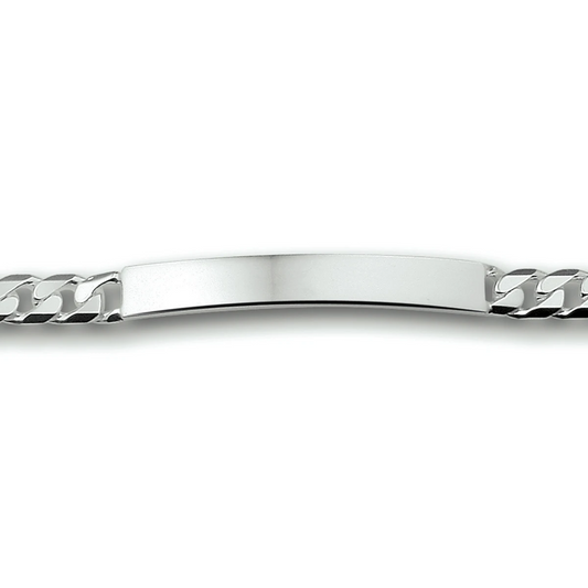graveerarmband gourmette 6 zijdes geslepen plaat 6,0 mm zilver wit