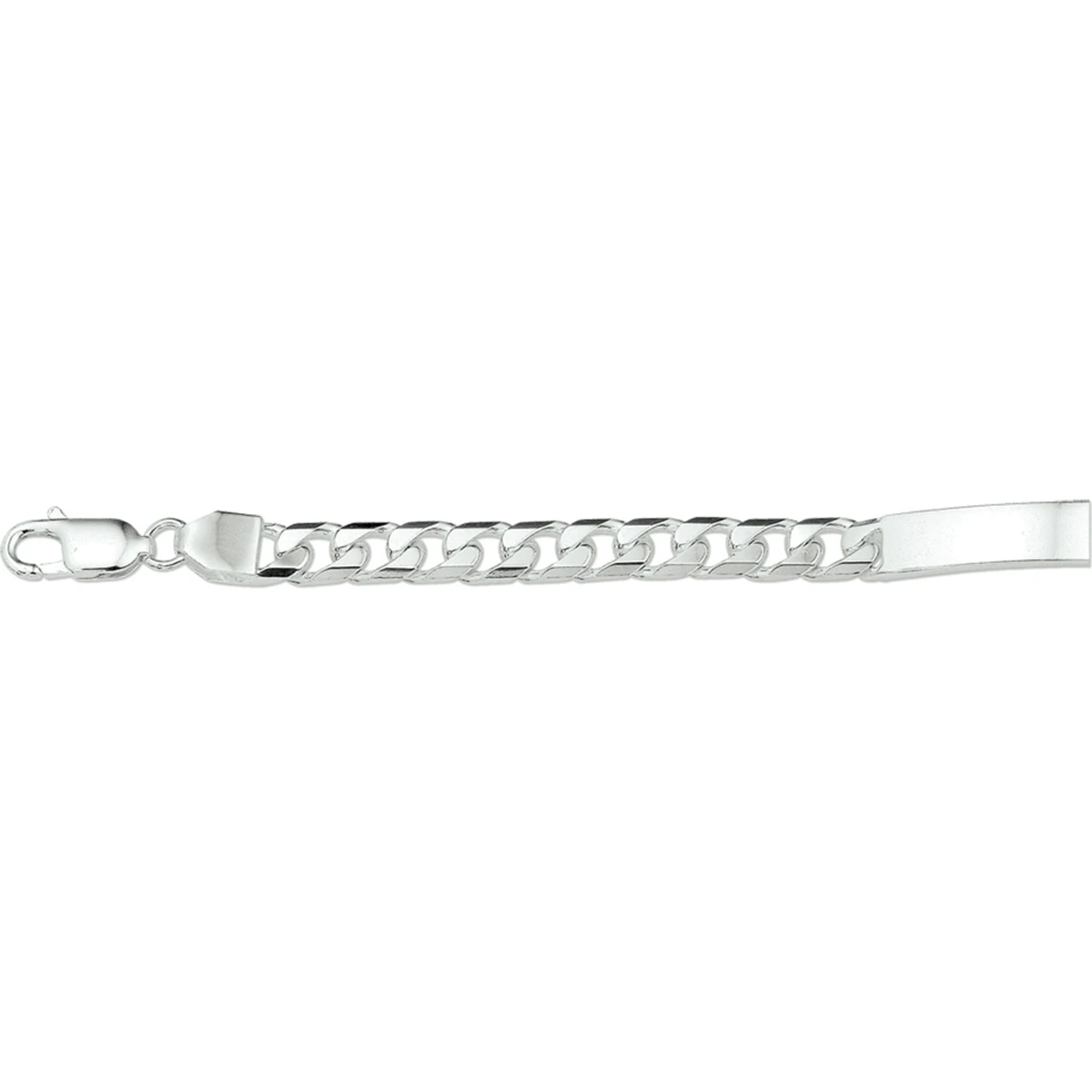 graveerarmband gourmette 6 zijdes geslepen plaat 6,0 mm zilver wit