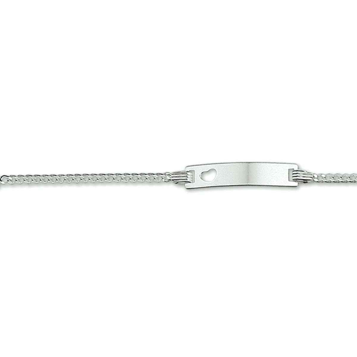 graveerarmband gourmette plaat 4,2 mm zilver gerhodineerd