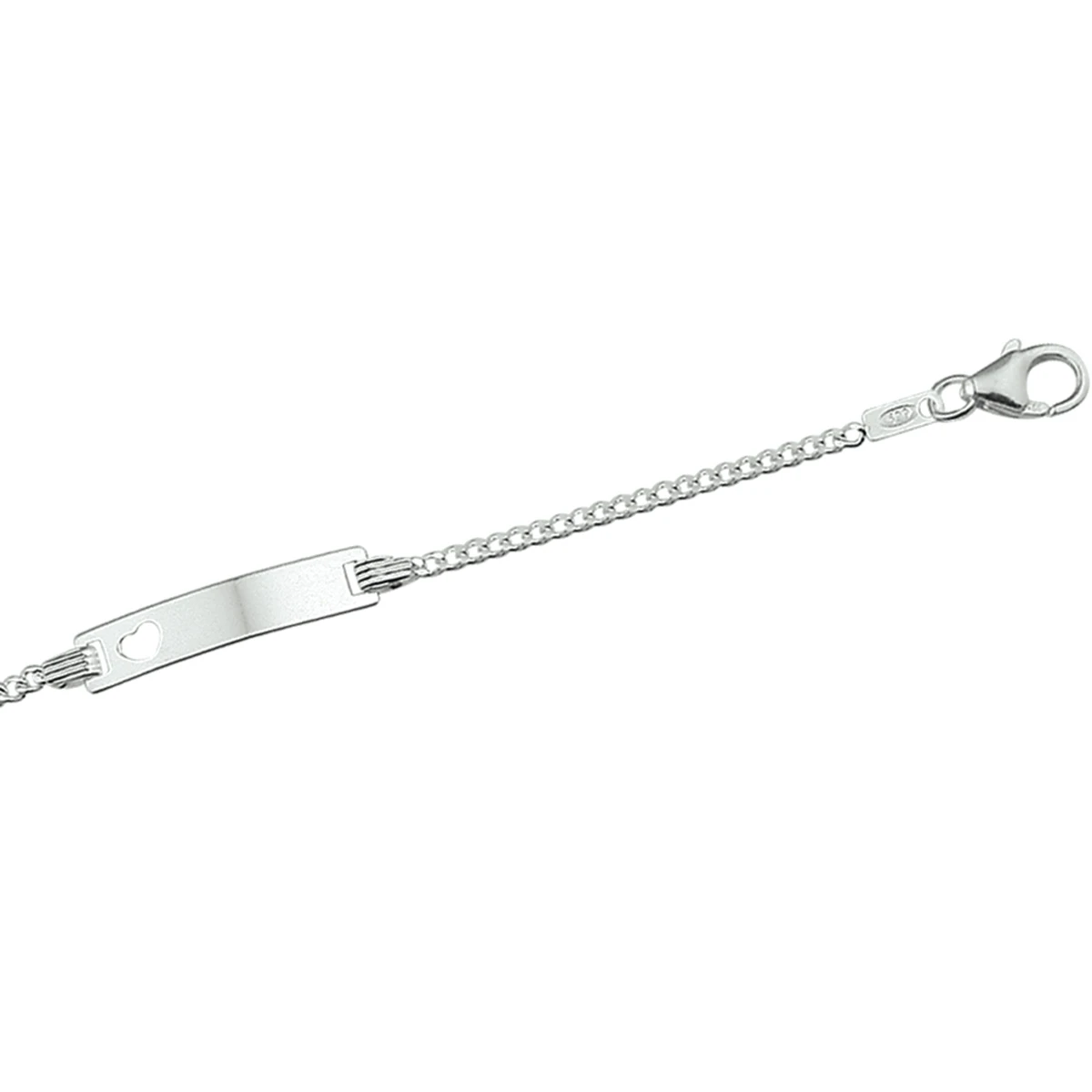 graveerarmband gourmette plaat 4,2 mm zilver gerhodineerd