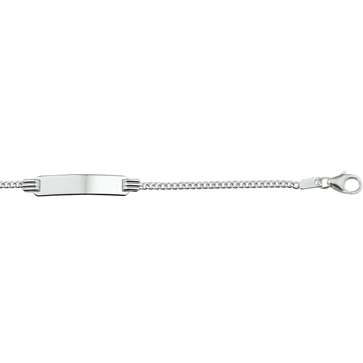 graveerarmband gourmette plaat 4,8 mm zilver gerhodineerd