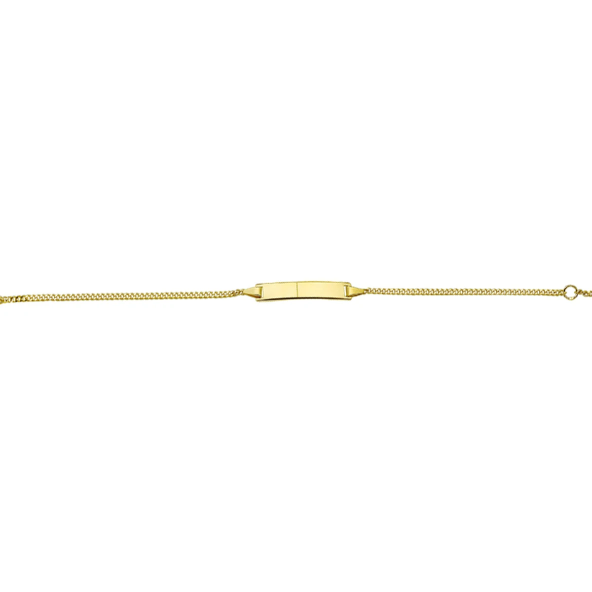 graveerarmband gourmette plaat 5,0 mm 14K geelgoud