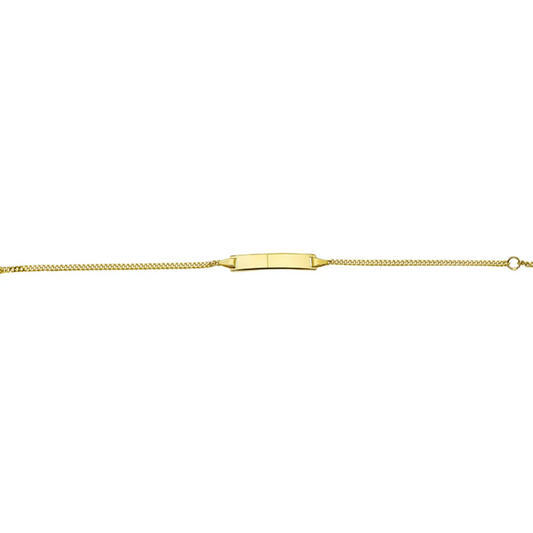 graveerarmband gourmette plaat 5,0 mm 14K geelgoud