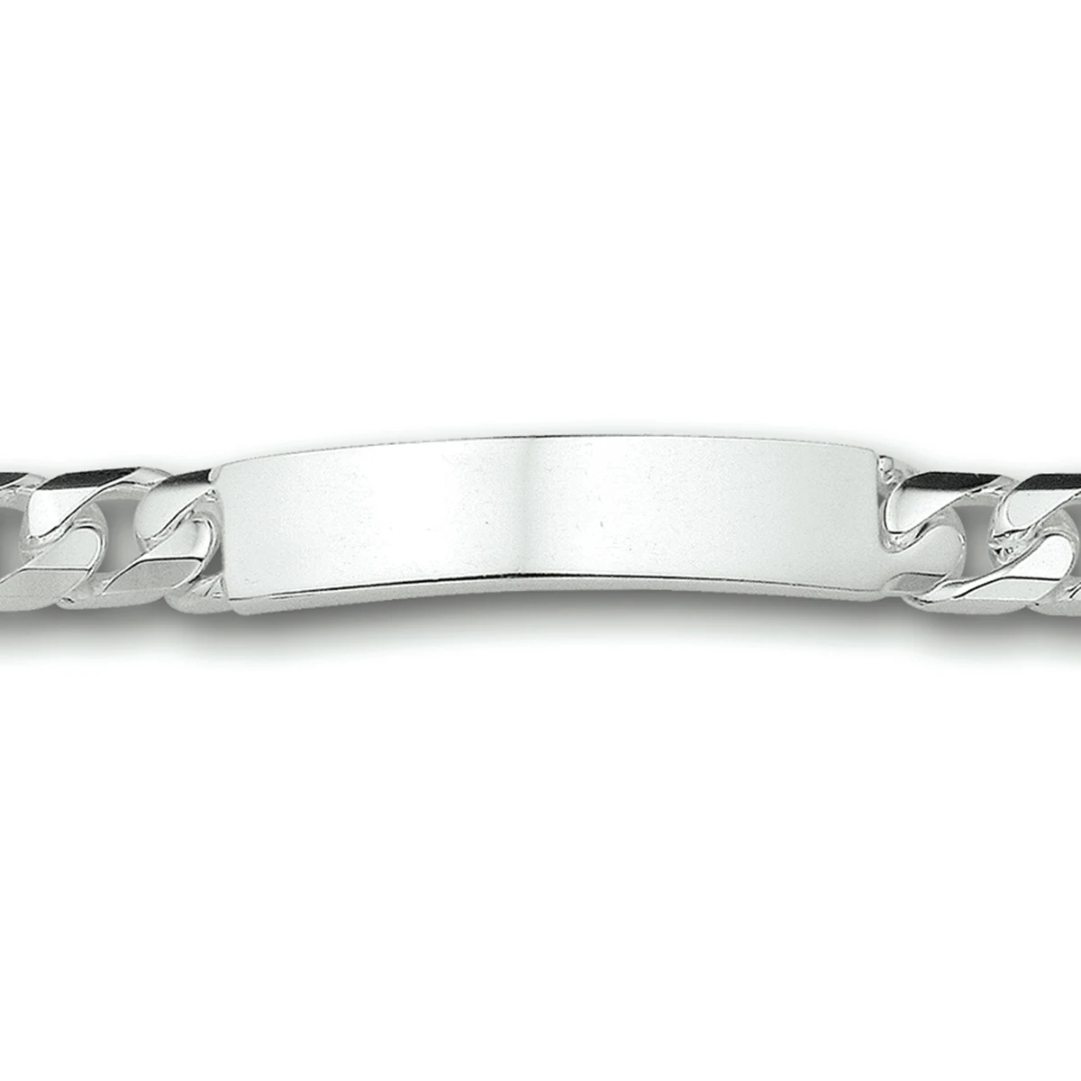 graveerarmband gourmette plaat 9 mm zilver gerhodineerd
