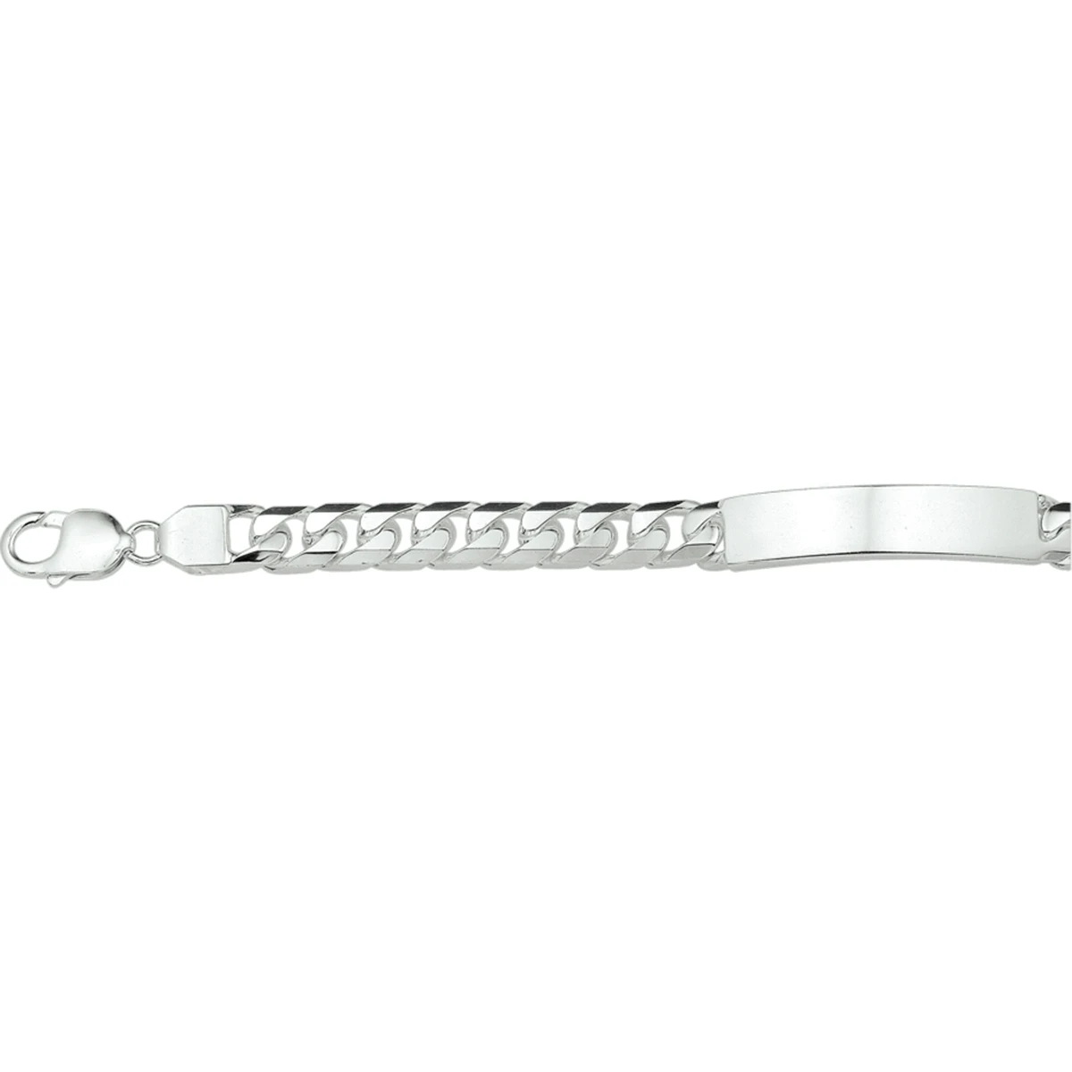graveerarmband gourmette plaat 9 mm zilver gerhodineerd