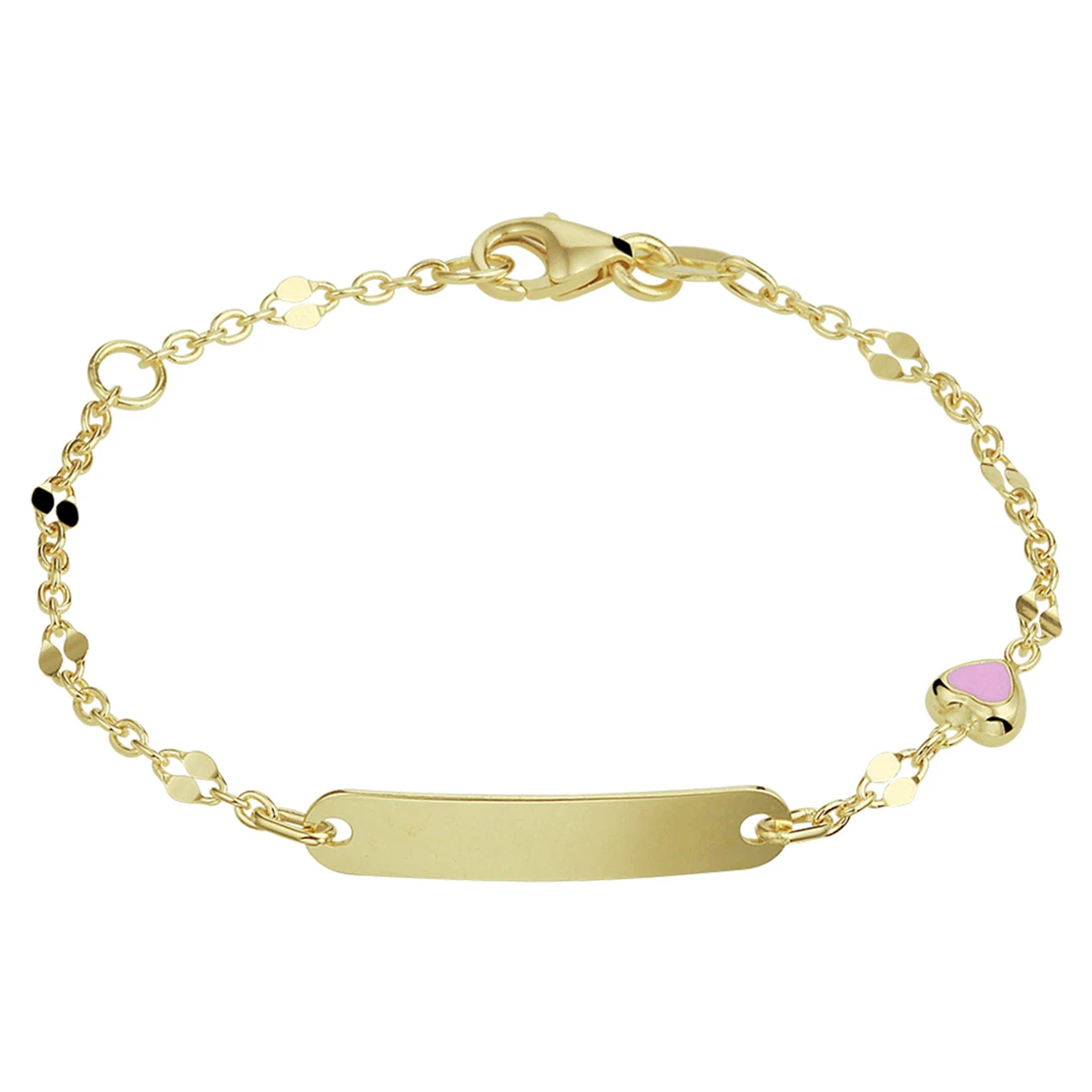 graveerarmband hart plaat 4 mm 11 - 13 cm 14K geelgoud