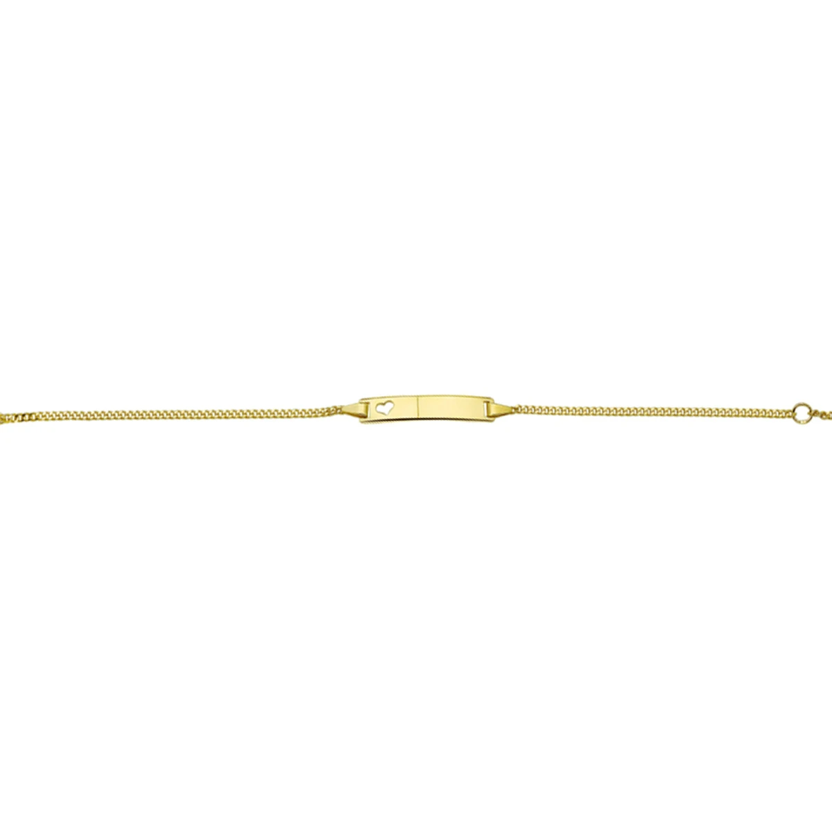 graveerarmband hart plaat 5,0 mm 14K geelgoud