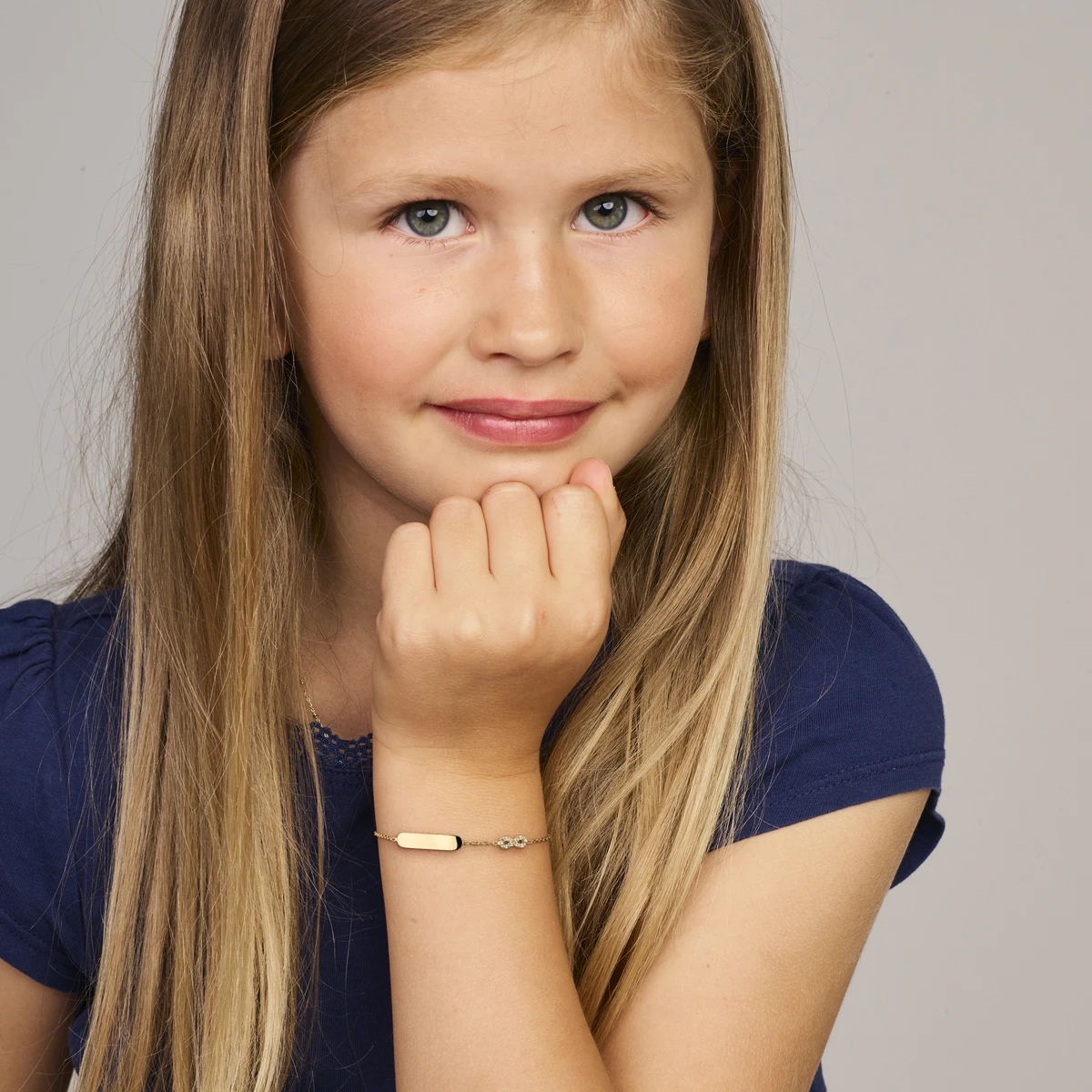 graveerarmband infinity zirkonia 11 - 13 cm 14K geelgoud