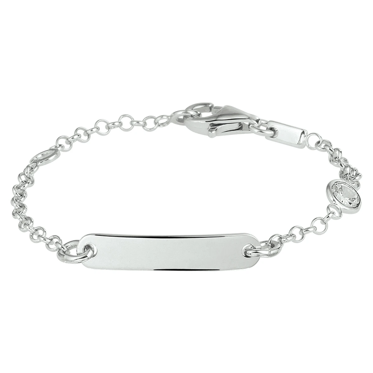 graveerarmband jasseron plaat 4,0 mm zilver gerhodineerd