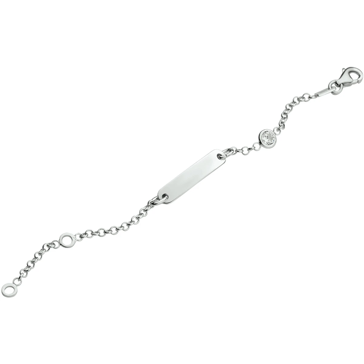 graveerarmband jasseron plaat 4,0 mm zilver gerhodineerd