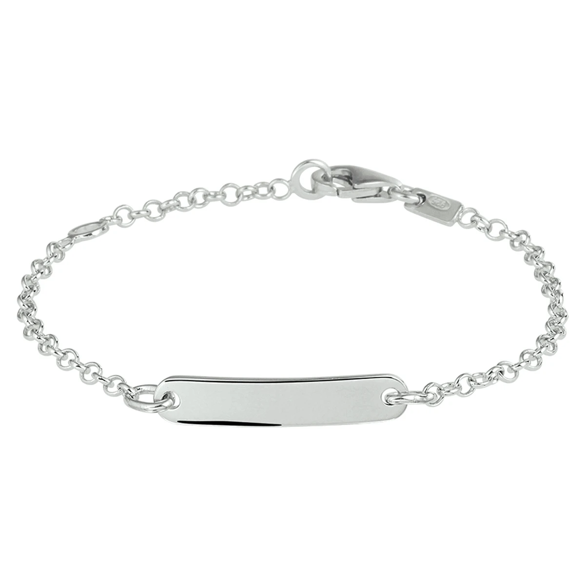 graveerarmband jasseron plaat 4,0 mm zilver gerhodineerd