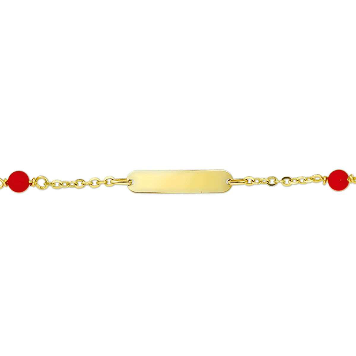 graveerarmband koraal plaat 3,8 mm 14K geelgoud