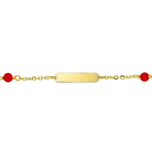 graveerarmband koraal plaat 3,8 mm 14K geelgoud