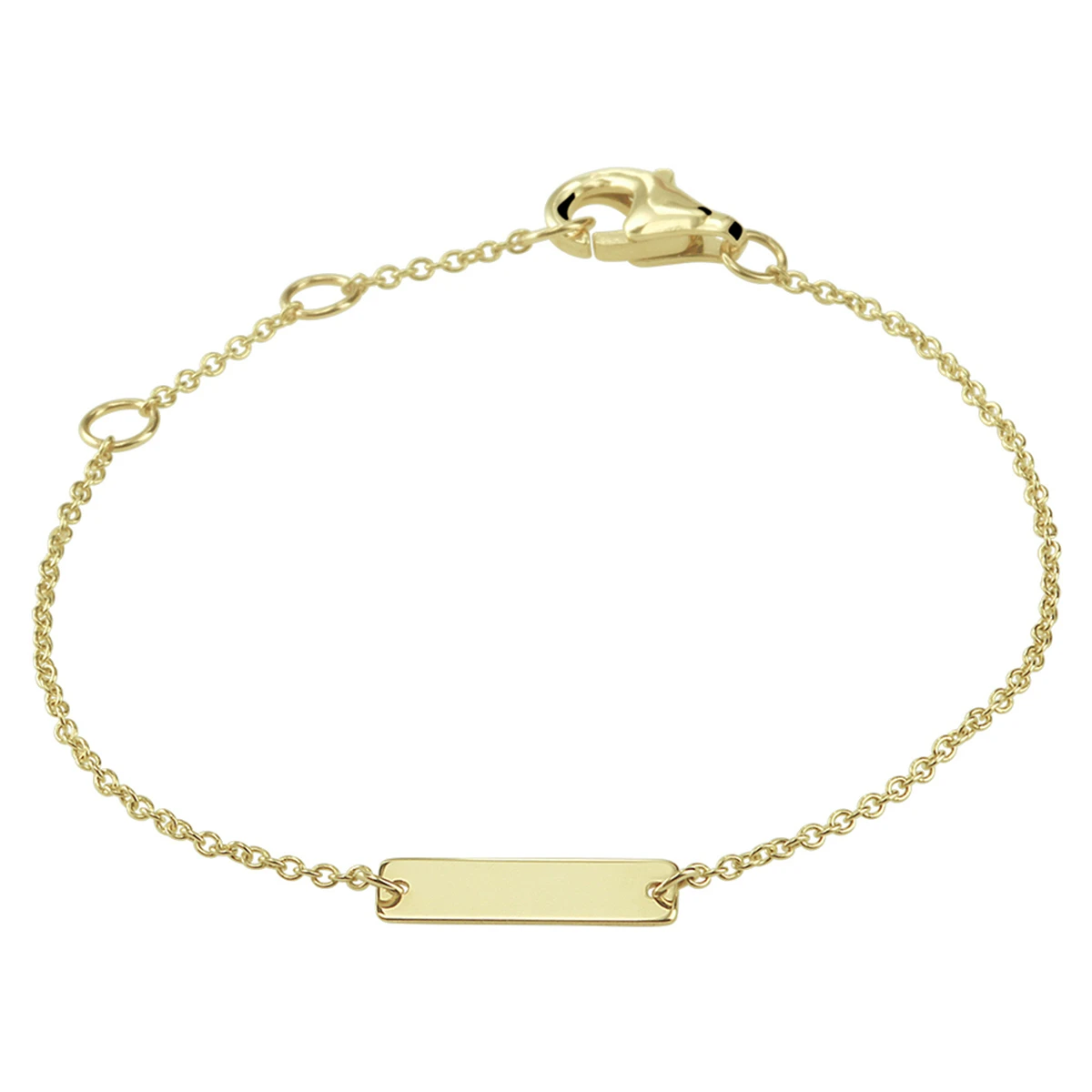 graveerarmband plaat 3 mm 15,5 - 16,5 - 17,5 cm 14K geelgoud