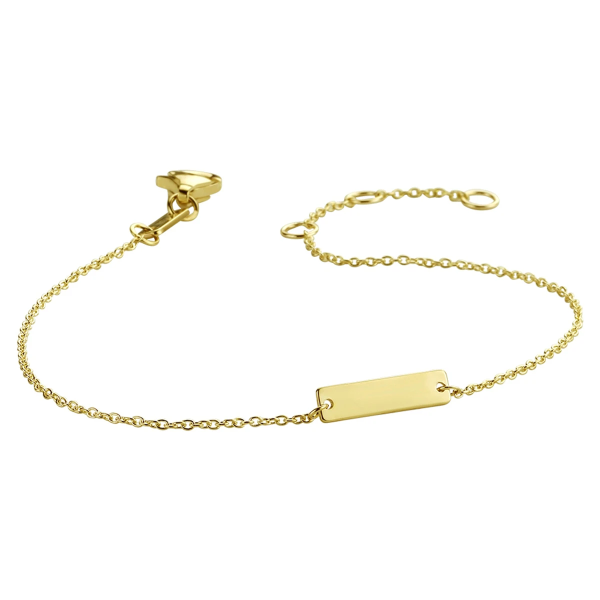 graveerarmband plaat 3 mm 15,5 - 16,5 - 17,5 cm 14K geelgoud