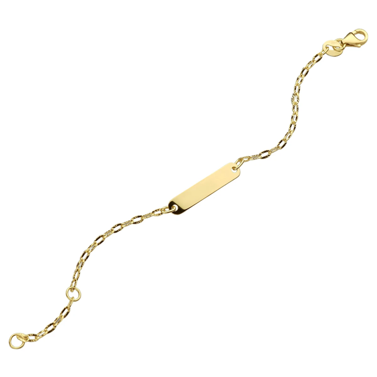 graveerarmband plaat 4,0 mm 11 - 13 cm 14K geelgoud