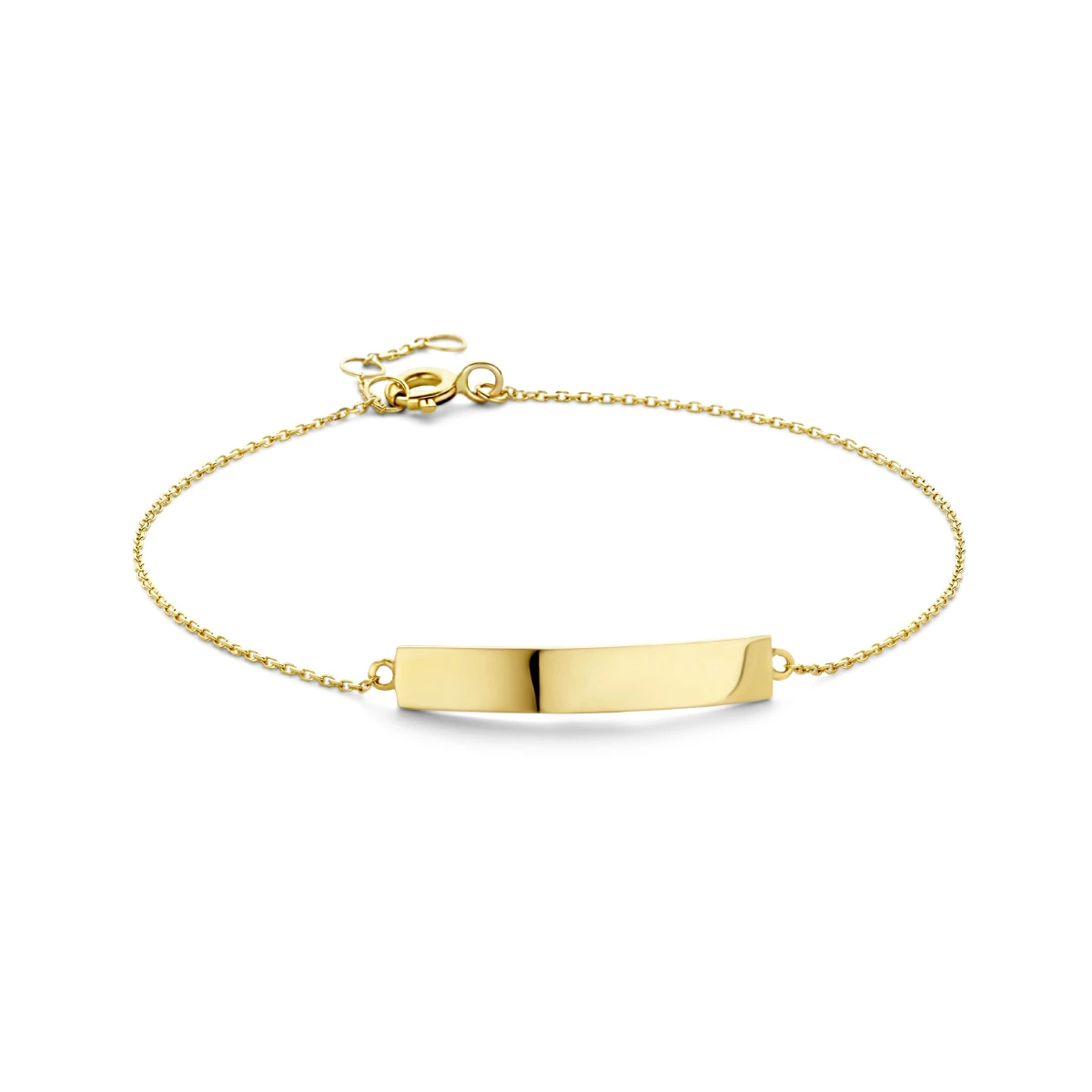 graveerarmband plaat 4,0 mm 16,5 - 17,5 - 18,5 cm 14K geelgoud