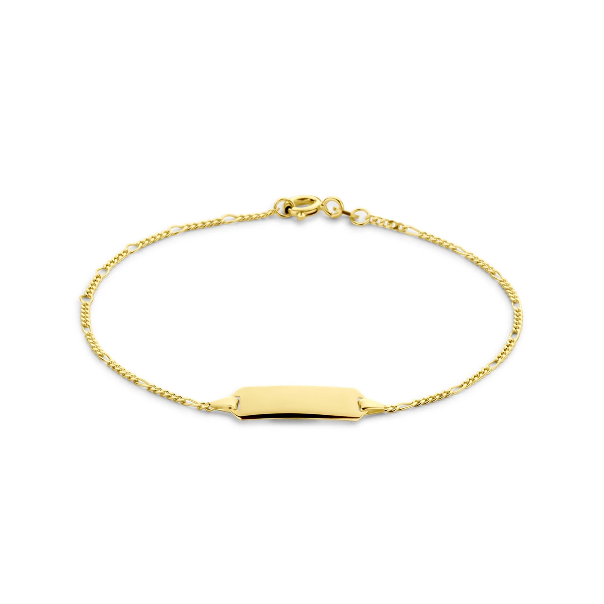 graveerarmband plaat 5 mm 15,5 - 19 cm 14K geelgoud