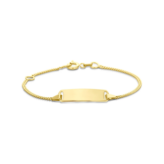 graveerarmband plaat 5,0 mm 11 - 13 cm 14K geelgoud
