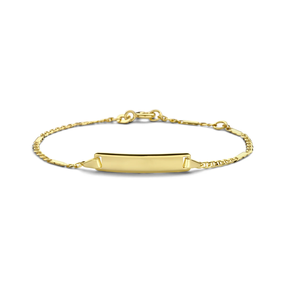 graveerarmband plaat 5,0 mm 14K geelgoud
