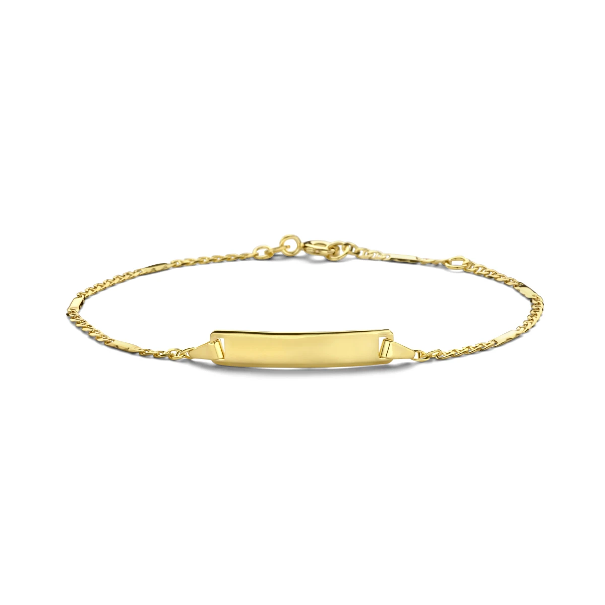 graveerarmband plaat 5,0 mm 14K geelgoud
