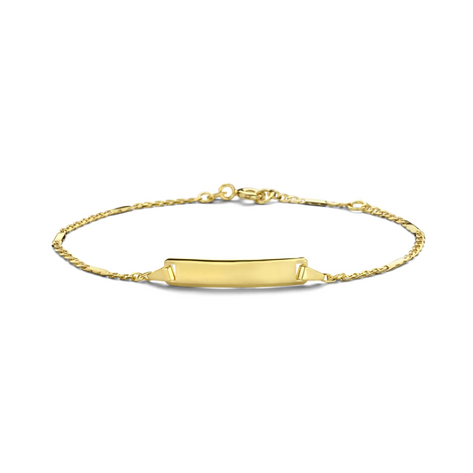 graveerarmband plaat 5,0 mm 14K geelgoud