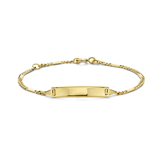 graveerarmband plaat 5,0 mm 14K geelgoud