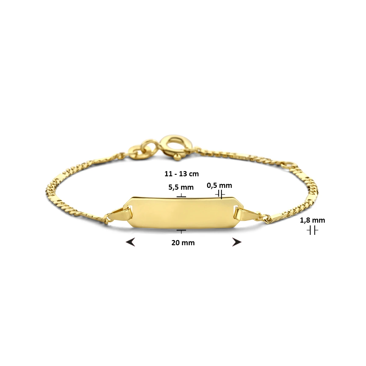graveerarmband plaat 5,5 mm 14K geelgoud