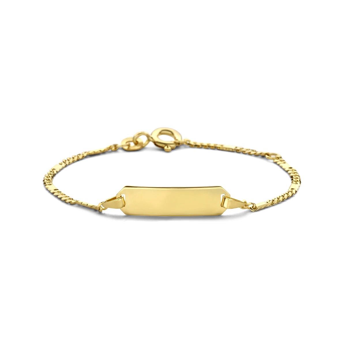 graveerarmband plaat 5,5 mm 14K geelgoud