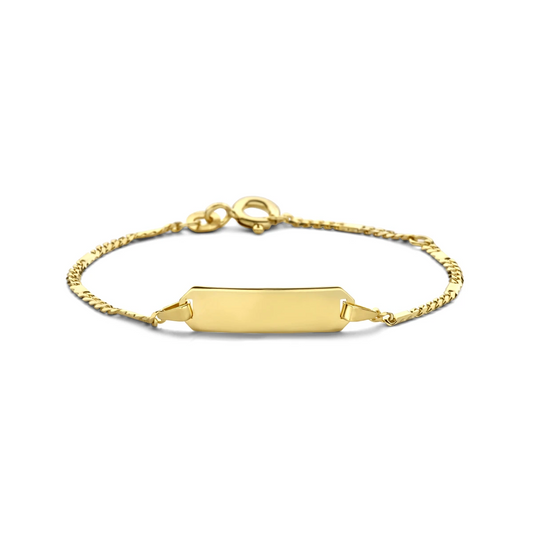 graveerarmband plaat 5,5 mm 14K geelgoud