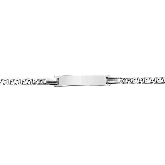 graveerarmband valkenoog plaat 5,0 mm 14 - 16 cm zilver gerhodineerd