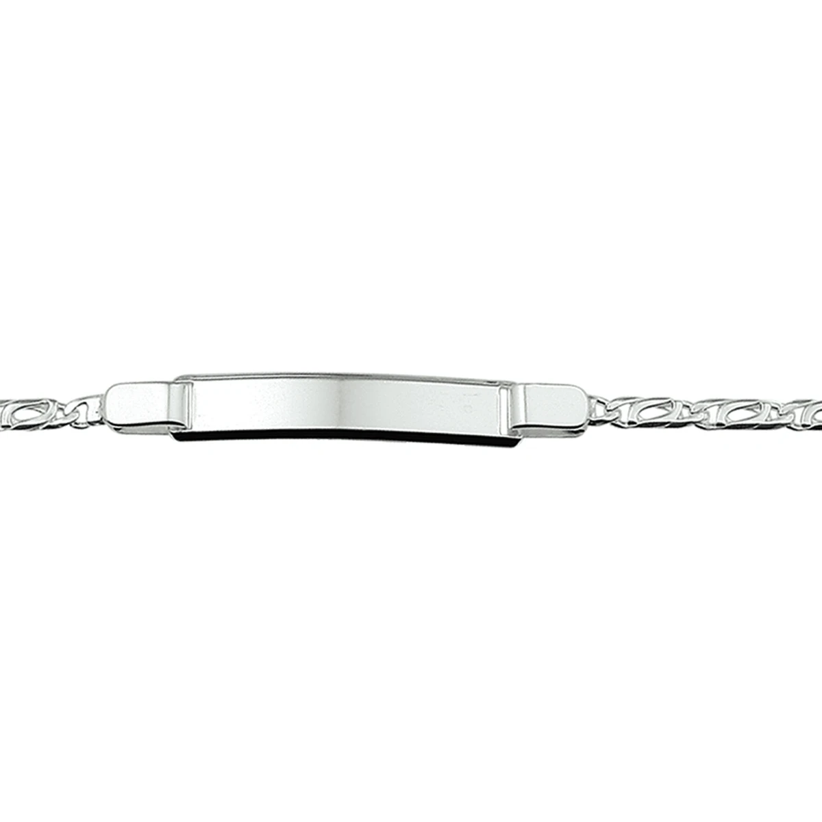 graveerarmband valkenoog plaat 6 mm 18 cm zilver wit