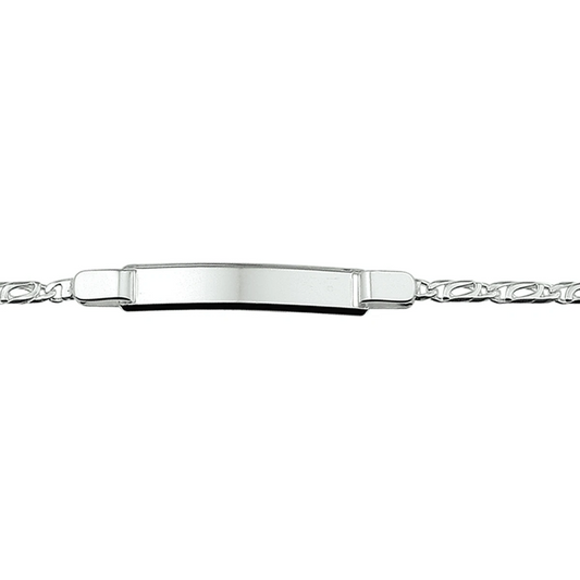graveerarmband valkenoog plaat 6 mm 18 cm zilver wit