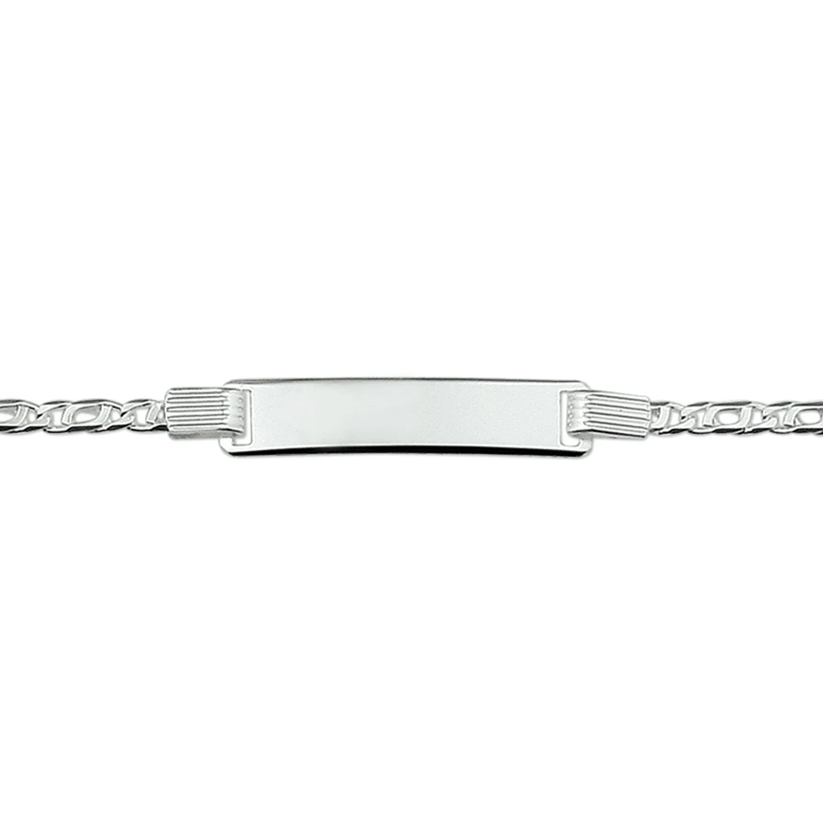 graveerarmband valkenoog plaat 6,0 mm zilver wit