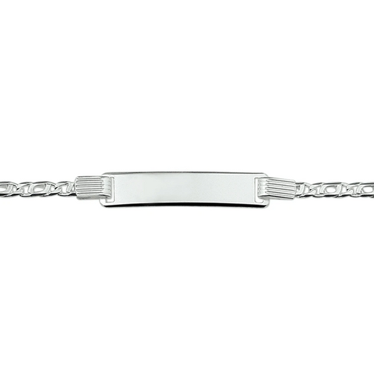 graveerarmband valkenoog plaat 6,0 mm zilver wit