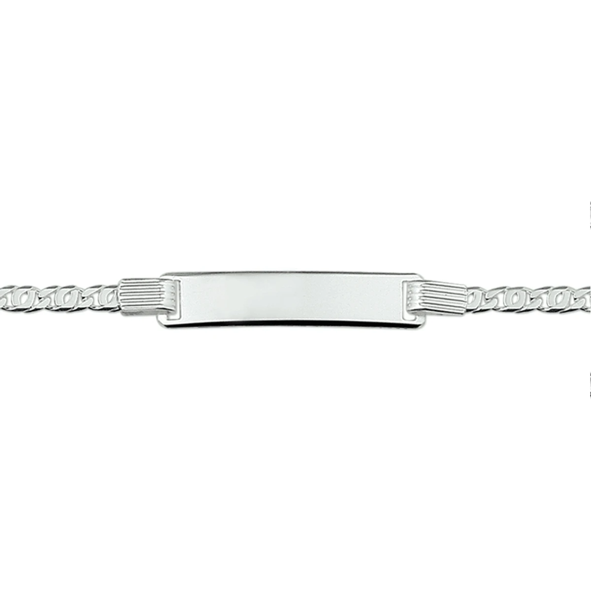 graveerarmband valkenoog plaat 6,0 mm zilver wit