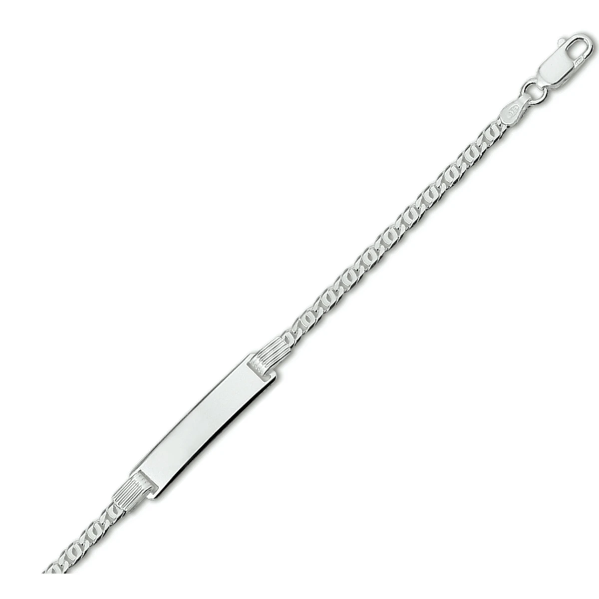 graveerarmband valkenoog plaat 6,0 mm zilver wit