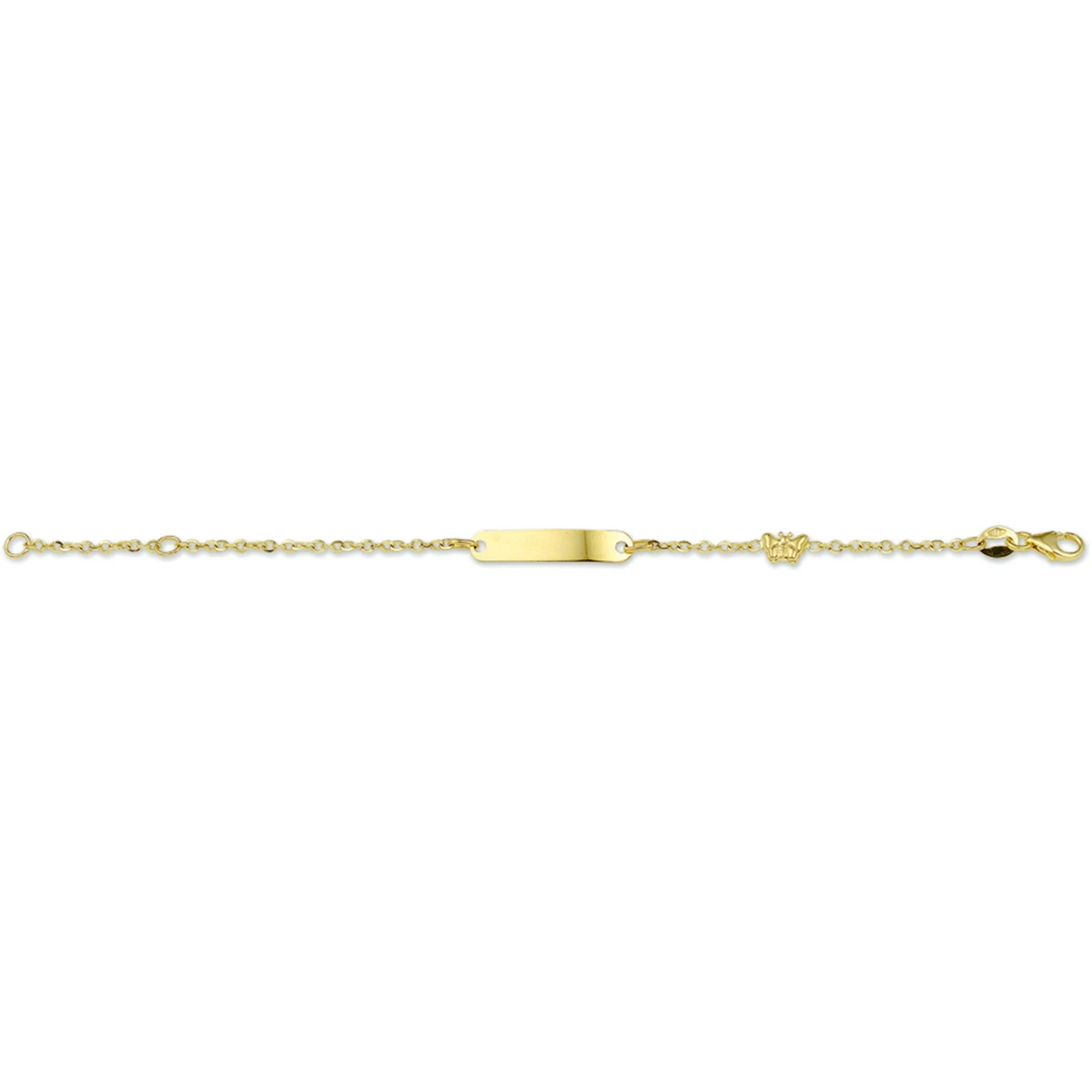 graveerarmband vlinder plaat 4,0 mm 14K geelgoud
