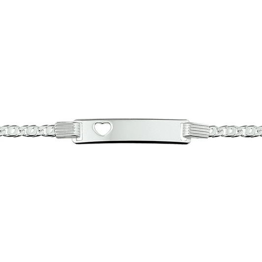graveerarmbanden hart plaat 6 mm 16-18 cm zilver gerhodineerd