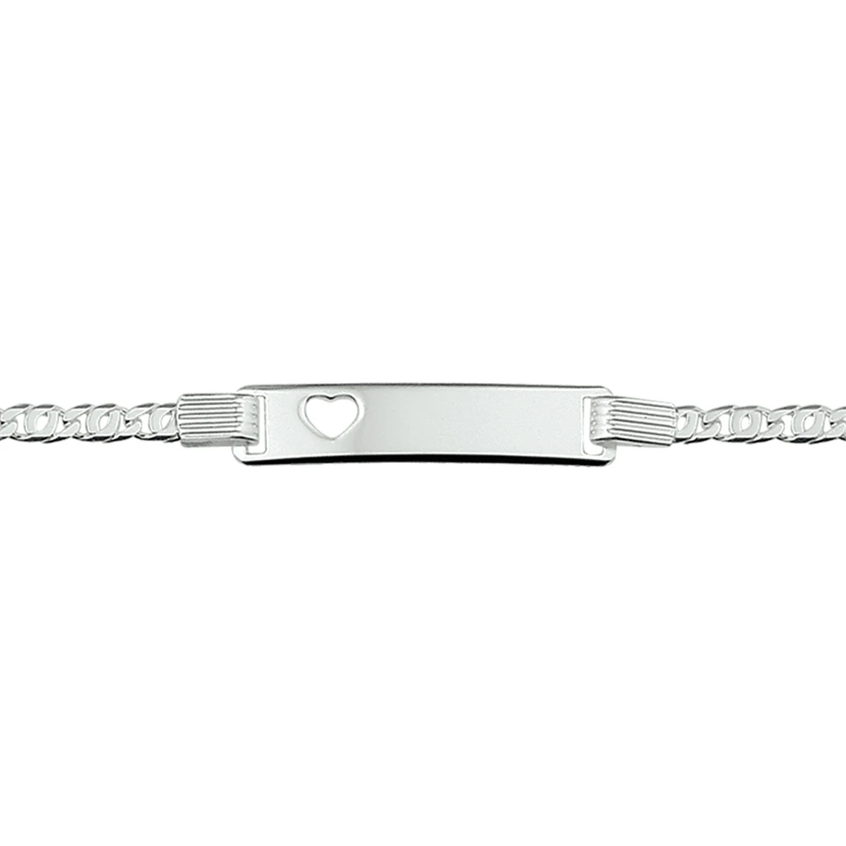graveerarmbanden hart plaat 6 mm 16-18 cm zilver gerhodineerd