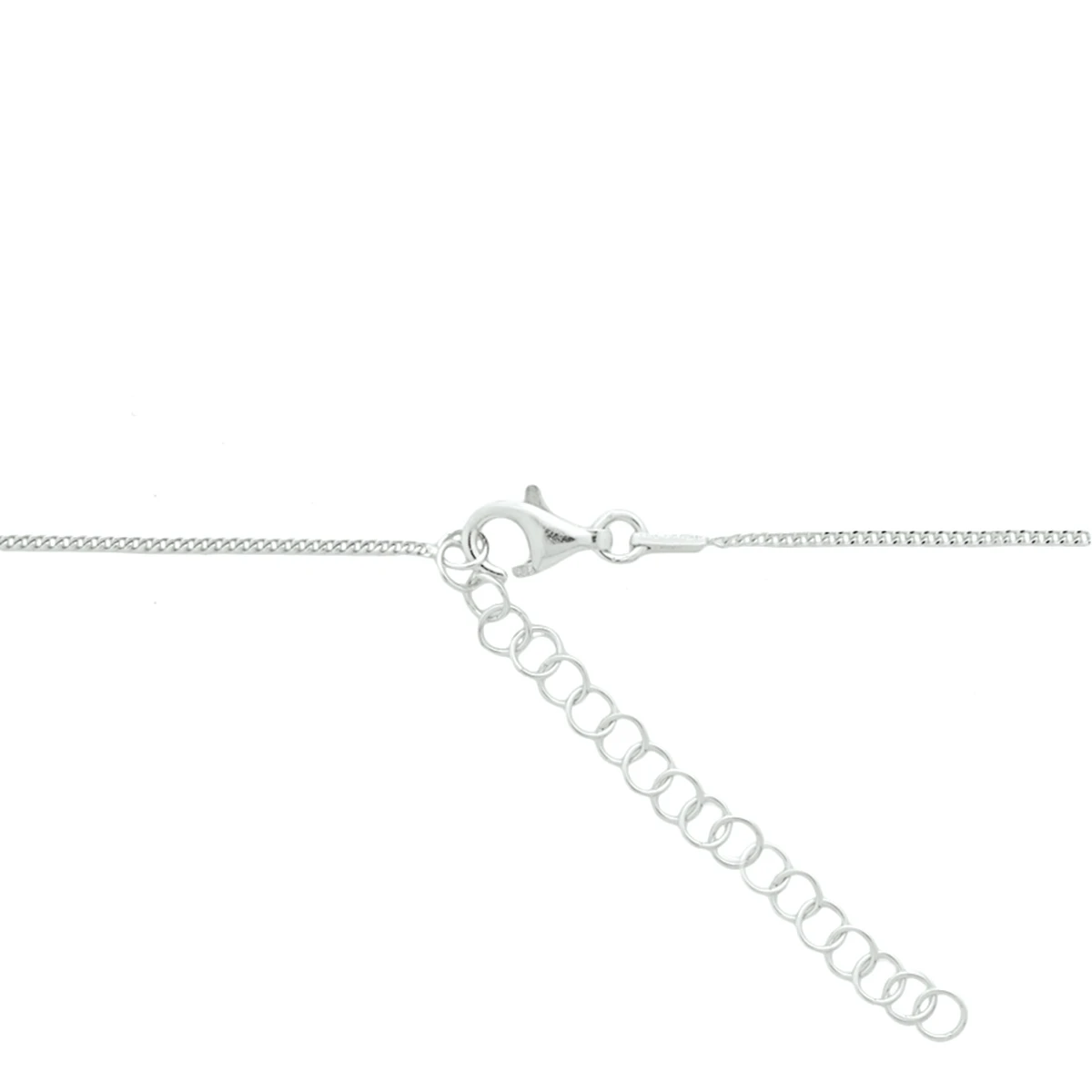 graveercollier 40 + 5 cm zilver gerhodineerd
