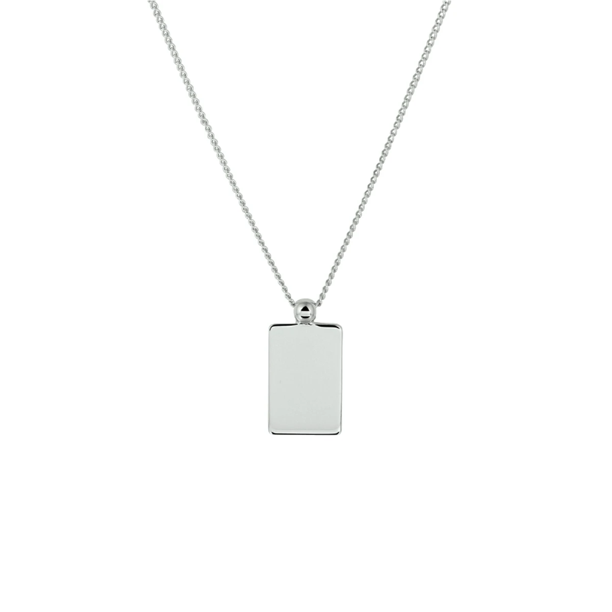 graveercollier 40 + 5 cm zilver gerhodineerd