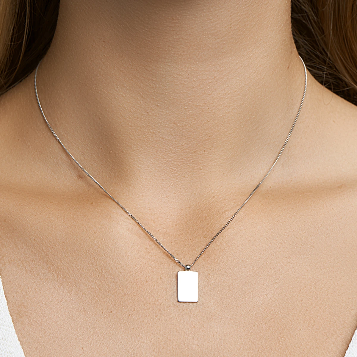 graveercollier 40 + 5 cm zilver gerhodineerd