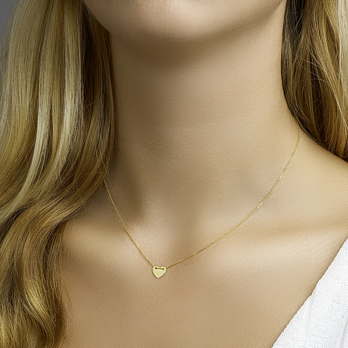 graveercollier hart 40 - 42 cm 14K geelgoud