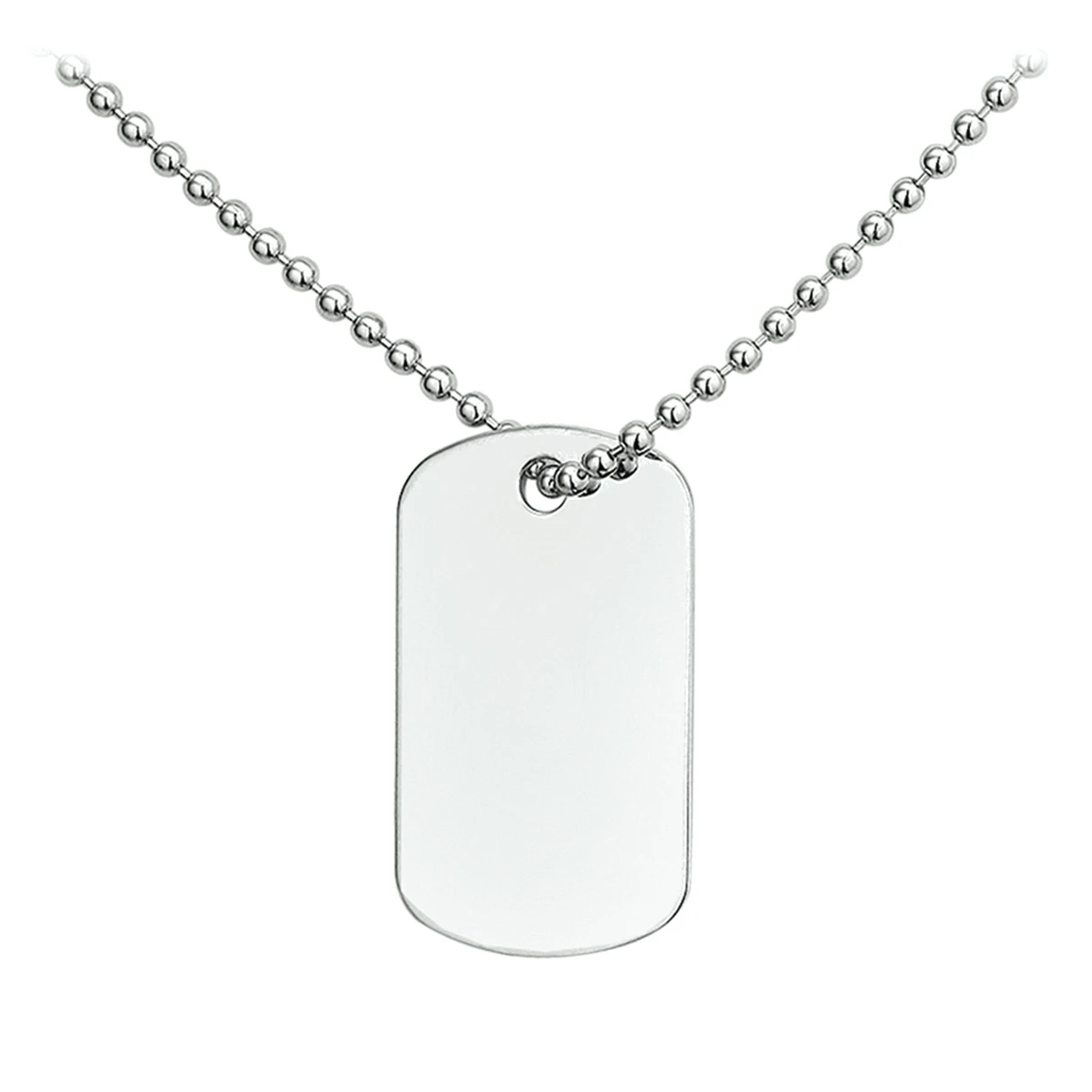graveercollier met dogtag zilver gerhodineerd