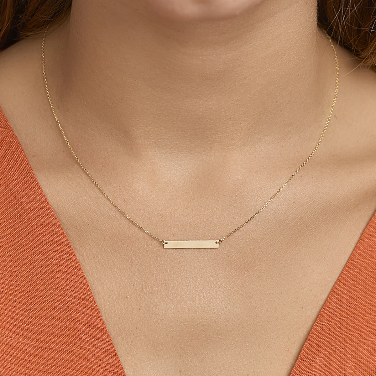 graveercollier plaat 3,5 mm 42 - 45 cm 14K geelgoud