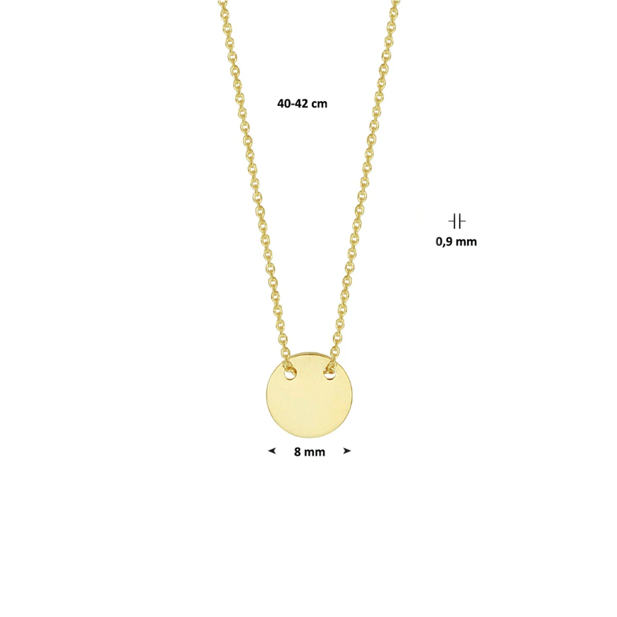 graveercollier rondje 40 - 42 cm 14K geelgoud