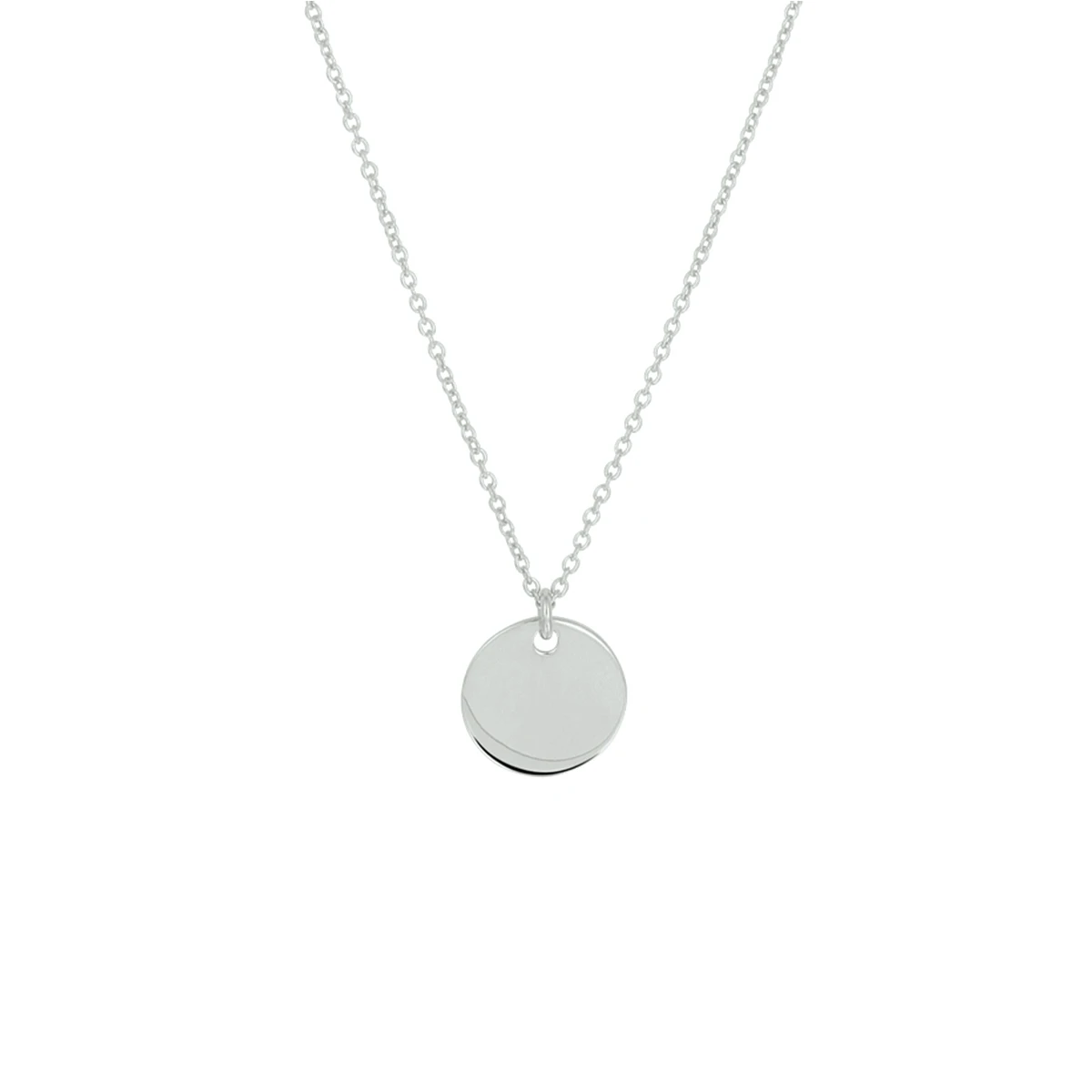 graveercollier rondje 40 + 5 cm zilver gerhodineerd