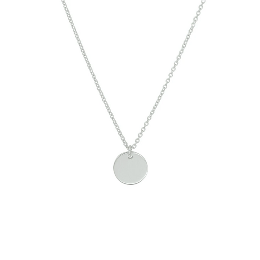 graveercollier rondje 40 + 5 cm zilver gerhodineerd