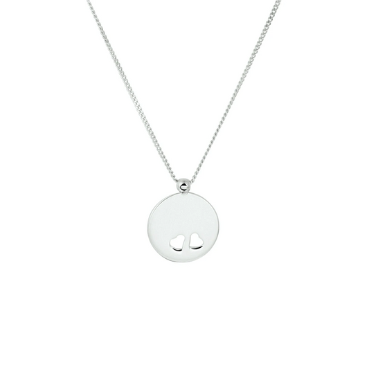 graveercollier rondje 40 + 5 cm zilver gerhodineerd